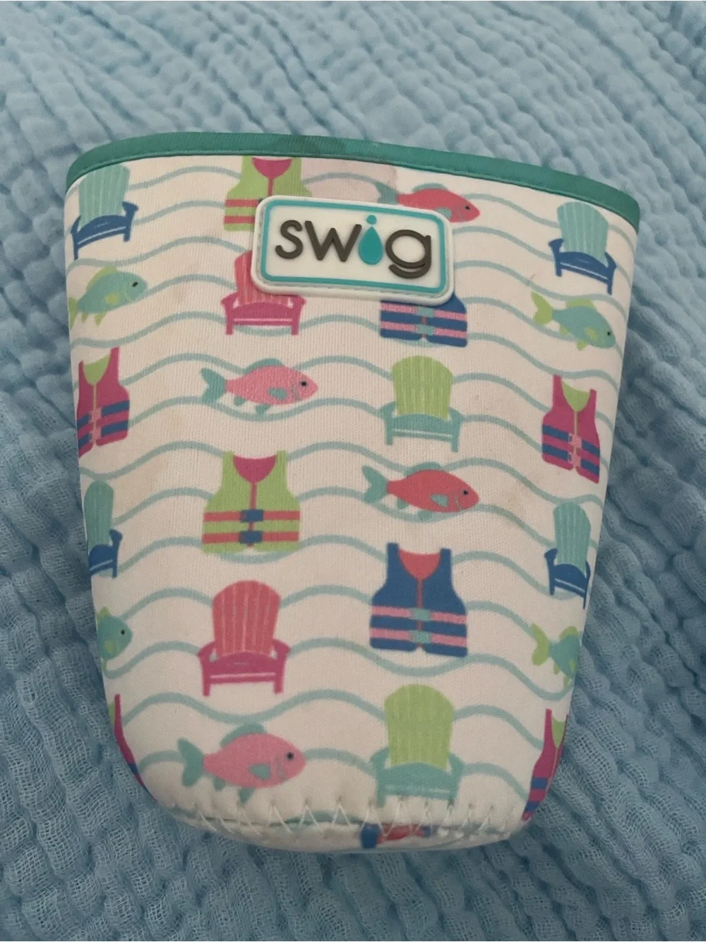 Swims Aqua Neoprene Bottle Cozy